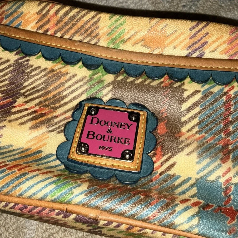 Dooney & Bourke Y2K Multicolor‎ Plaid Baguette Shoulder Bag